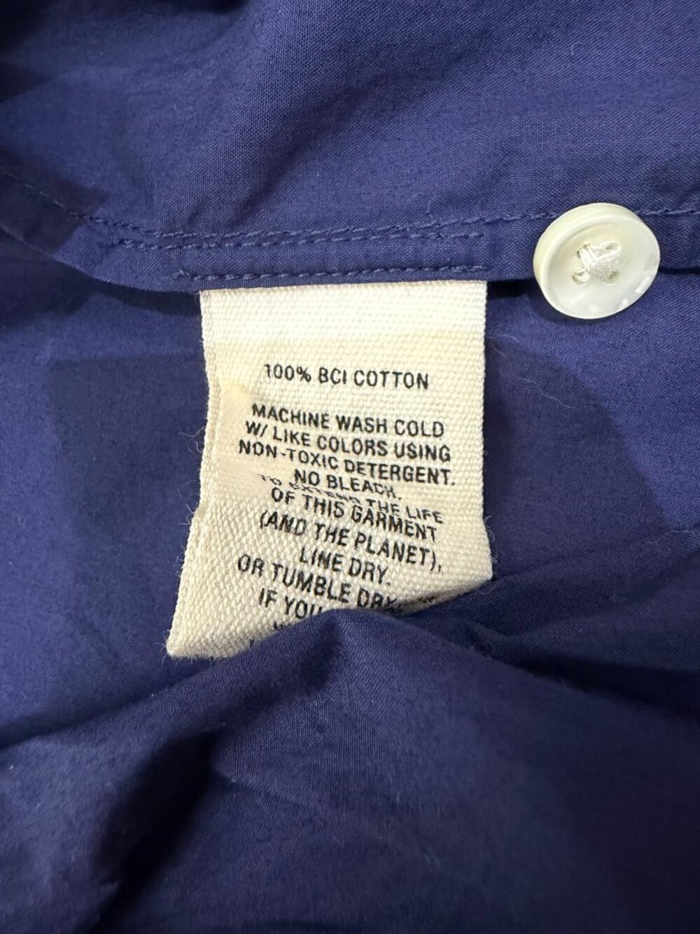 Alex Mill NWOT Easy Paper Poplin Ruffle Shirt Size M in Navy - Picture 12 of 12
